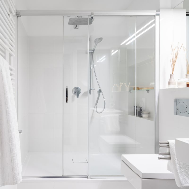 Elegant Shower with Glass Enclosure